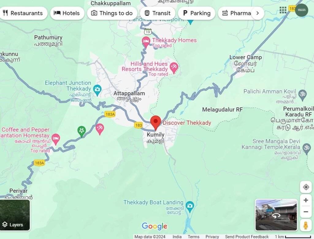 map thekkady